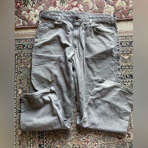 Carhartt Gray Work Pants Loose Fit Carpenter 100% Cotton 40x30